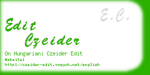edit czeider business card